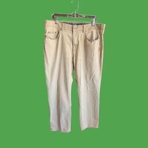 Indigo Rein Mens Tan Khaki Straight Leg Chino Pants 38x30 Streetwear Distressed